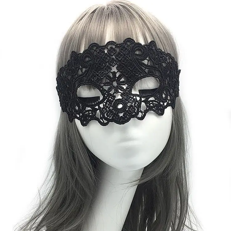 1/3 Stück-Schwarze Farbe Sexy Frauen Spitze Maskerade Maske für Karneval Halloween Halbgesicht Cosplay Masken Festliche Tier Party Supplies Image