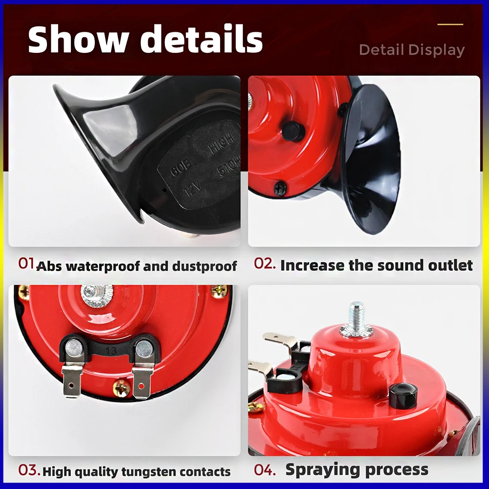 Klaxon de moto de voiture klaxon de voiture universel 12 V/24 V petit klaxon d