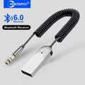 Ricevitore audio Bluetooth 6.0 USB a 3,5 mm AUX Adattatore wireless per auto Musica stereo con microfono Chiamata in vivavoce per ricevitore BT per auto