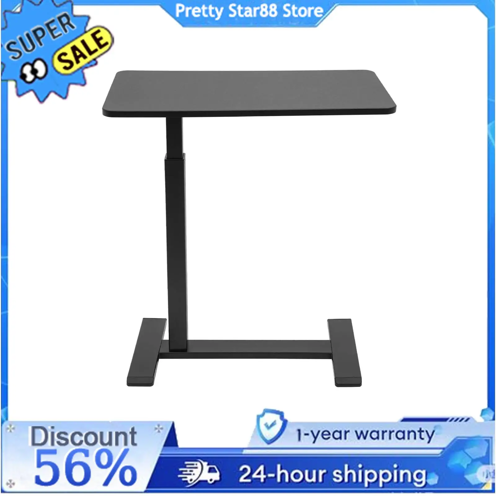 Nachttisch, kratzfest, pneumatisch, mobiler Stehschreibtisch, Laptop-Schreibtisch, höhenverstellbarer Überbetttisch für den Einsatz im Krankenhaus/Heim Image