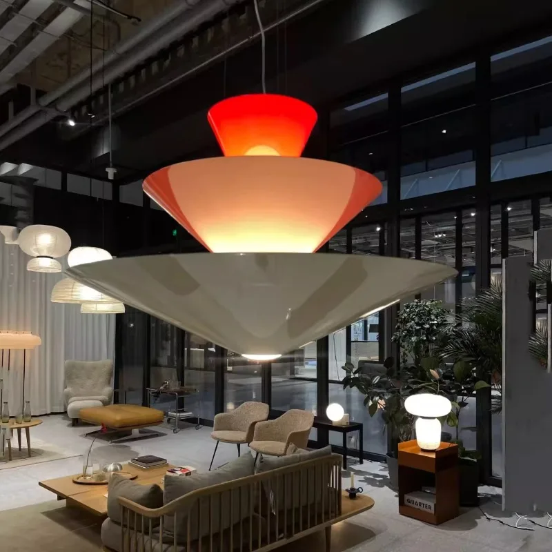 Nordische minimalistische Pendelleuchte rot für Esszimmer, Bar, Theke, Schlafzimmer, personalisierte mehrschichtige runde Pendelleuchte, Heimdekoration