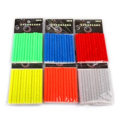 12pcs/set Bicycle Wheel Spokes Reflective Sticker Safety Warning Safety Light Night Cycling Bicycle Reflector Bike Accessories