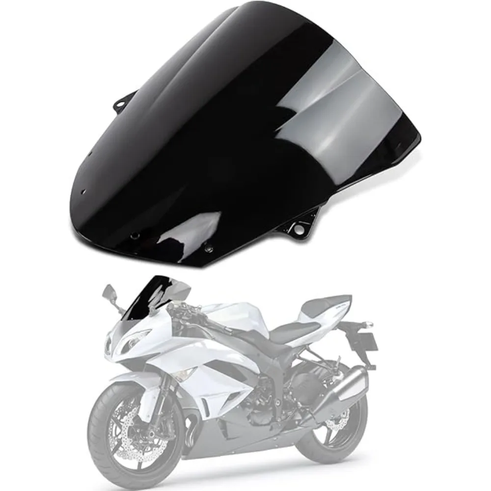Motorrad Windschutzscheibe Windschutzscheibe Deflektor Bildschirm Double Bubble für KAWASAKI ZX10R ZX1000E 2008-2010 ZX6R 2009-2023 Image