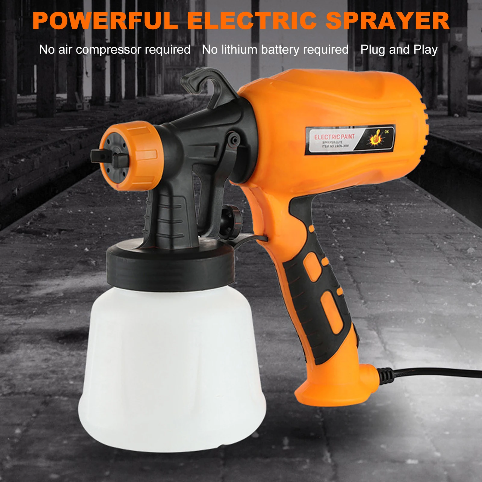 550 W HVLP elektrisches Farbspritzgerät, Farbmaschine, tragbares Hochdrucksprühgerät für Möbel, Schränke, Zaun, Auto, Garten Image