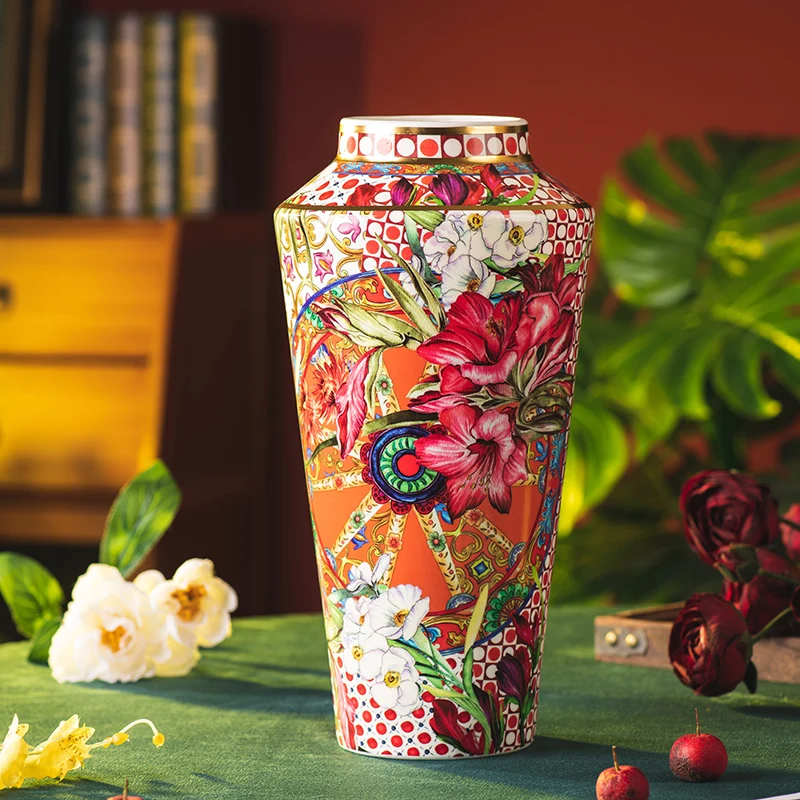 Keramikvase, Heimdekoration, Blumenarrangement für das Wohnzimmer, Retro-Halmie-Vase, Heimdekoration Image