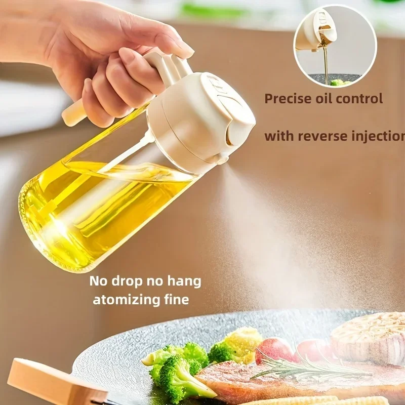 1/3PCS Dual Purpose Kitchen Oil Spray Can Leakproof Oil Can Glass Spray Bottle Kitchen Household Air Fryer Spray Oil Small Tools