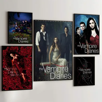 1PC The Vampire Diaries Poster Movie Sticky Posters Retro Kraft Paper Sticker DIY Room Bar Cafe Aesthetic Art Wall Painting