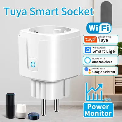 Tuya Smart Socket EU WiFi Smart Plug 16A 20A mit Power Monitoring Timing Funktion Alexa Google Assitant Alice Sprachsteuerung