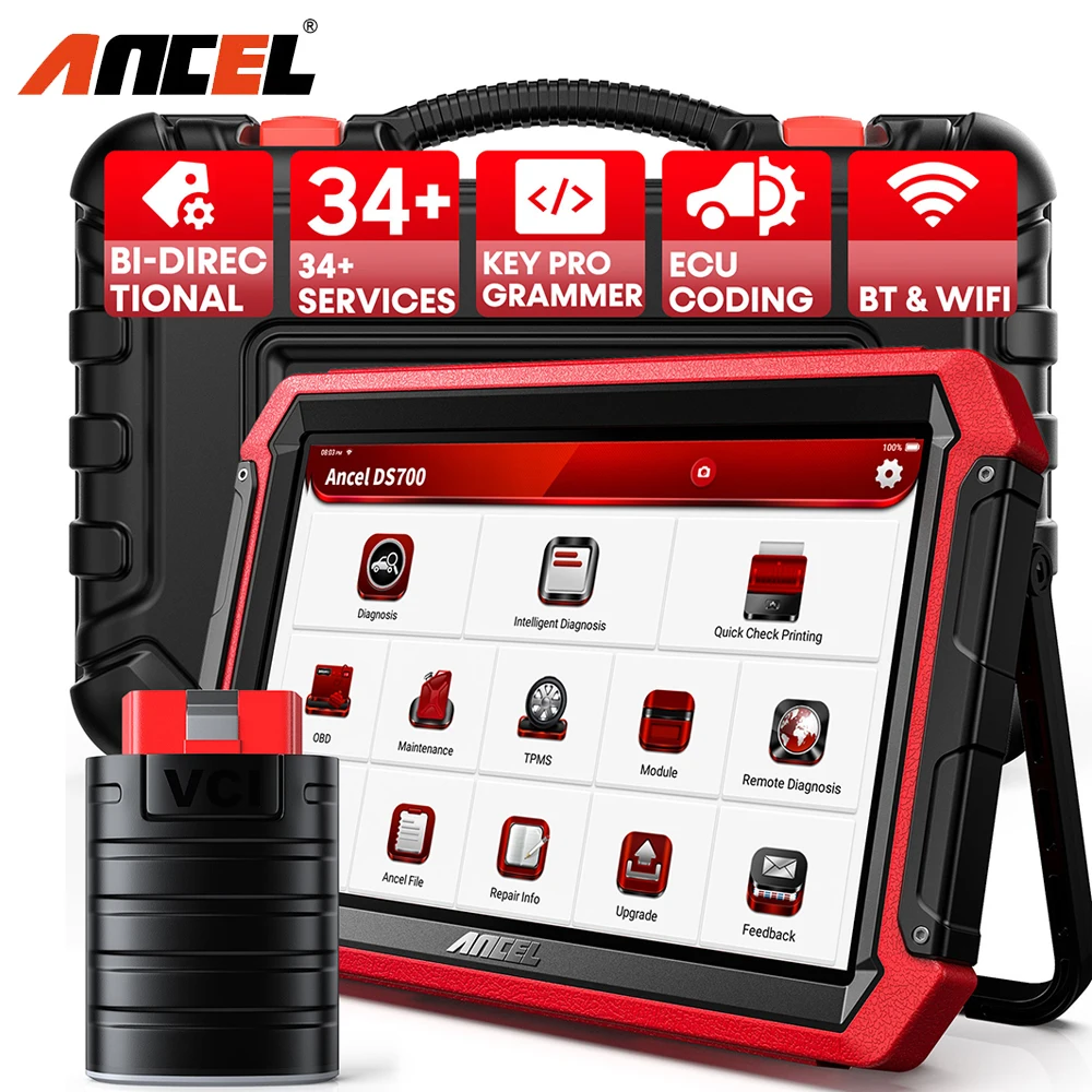 ANCEL DS700 Professioneller Scanner, alle Systeme, bidirektional, AF-Einstellung, D.PF-Injektor, ECU-Codierung, TPMS-Reset, OBD2-Autodiagnosetool Image