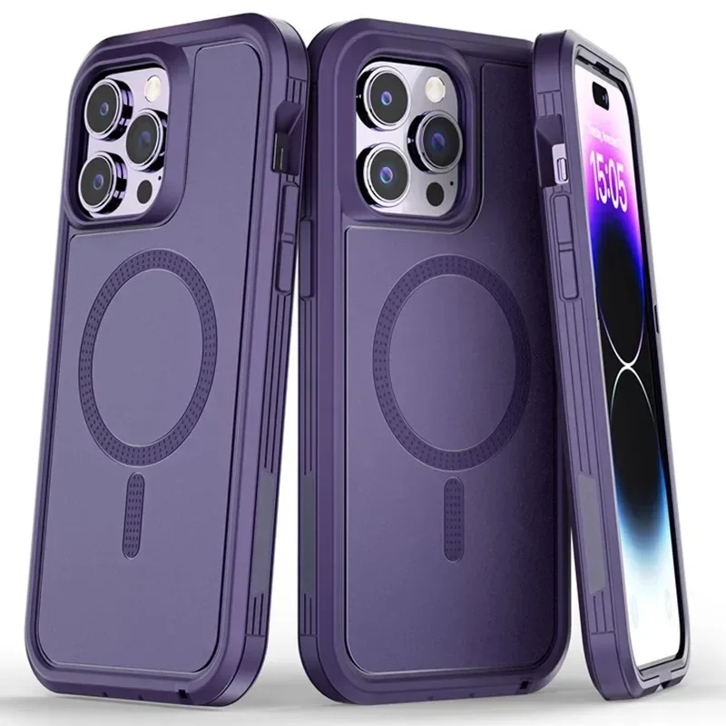2IN1 Defender Series XT Otter Case Box for IPhone 15 14 13 12 Pro Max Hybrid Heavy Magnetic MagSafe Protection Rugger Cover