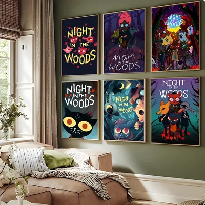 N-Night In The W-Woods Whitepaper Poster Waterproof Paper Sticker Coffee House Bar Aesthetic Art Wall Painting