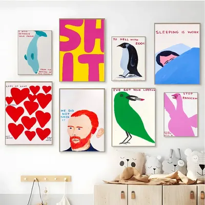 1pc David Shrigley Shit Nordic Poster Poster Minimalist Aesthetics Print Canvas Painting for Living Room Modern Home Decor