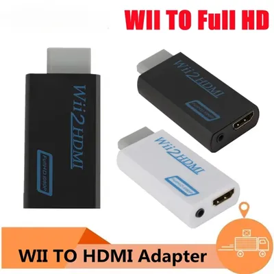 WII zu HDMI Konverter Full HD 1080P WII zu HDMI Wii 2 HDTV Konverter Wii zu HDMI Adapter 3,5 mm Audio für PC HDTV Monitor Display