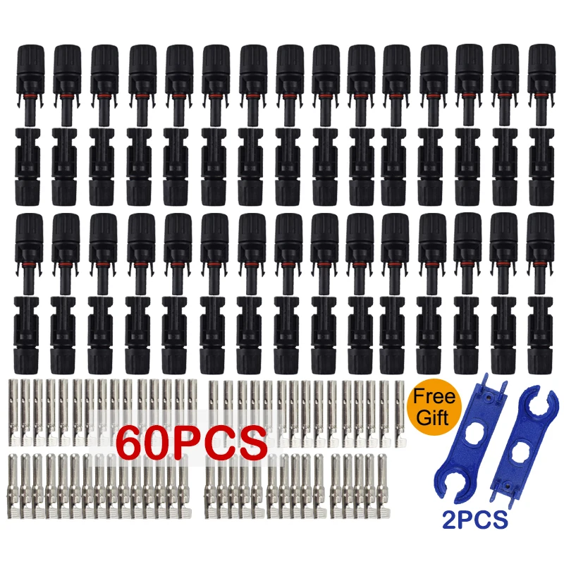 200/100/40/20/10/5 Stück DC-Solarstecker 1000V30A Panel Stecker IP67 wasserdichtes Anschlüsse-Set für PV/MC-Kabel 2,5/4/6mm2 Image