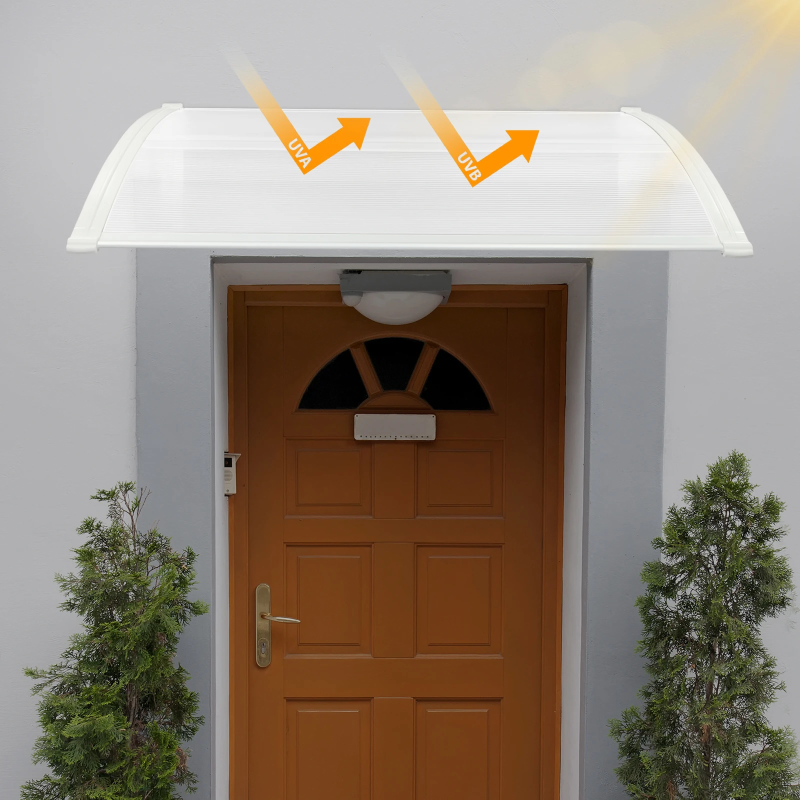 Türvordach-Paneel 60x100cm UV-Beständig Modernes Design Einfache Montage für Hauseingang Fenster Balkon Geschäft