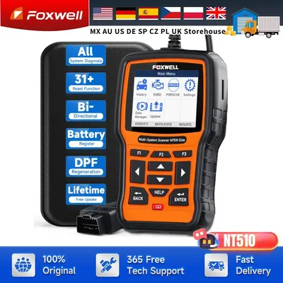 OBD2-Auto-Scanner-Tools, bidirektionaler All-System-Codeleser FOXWELL NT510 Elite 30+ Reset OBD 2 Automotive Diagnostic Scan Tool