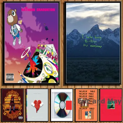 Pop Hop Kanye West The Life Cover Of Pablo Ye Hip Hot Album Rap Music Art Aesthetic Canvas Painting Wall Art Room Decoration