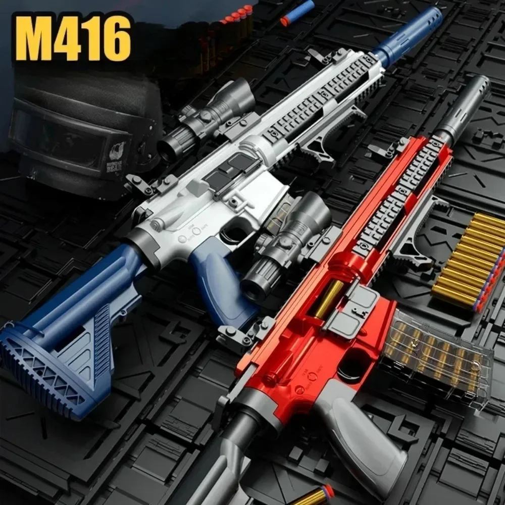M416 Shell Werfen Weiche Kugel Spielzeug Pistole DIY Montage Springen Shell Assault Gewehr Modell Outdoor CS Kampf Spiel Weihnachten Geschenk Image
