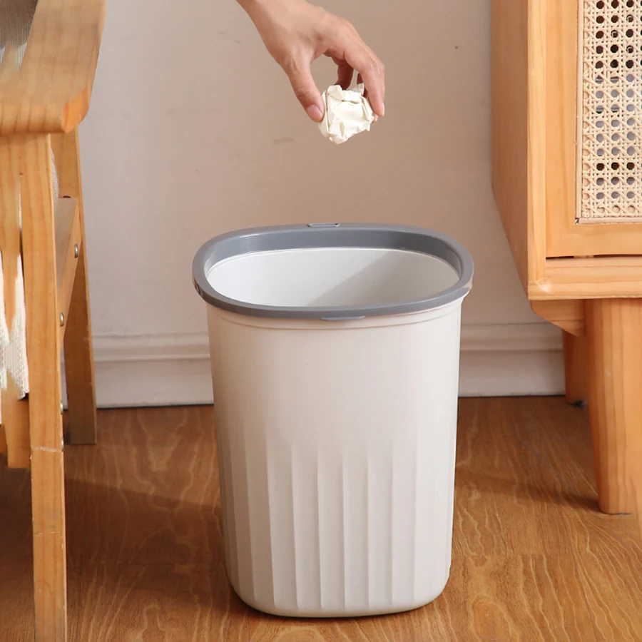 Haushalt Kunststoff Mülleimer einfache grau Druck Kreis Mülleimer Küche Büro Badezimmer Toilette große Kapazität Mülleimer. Image