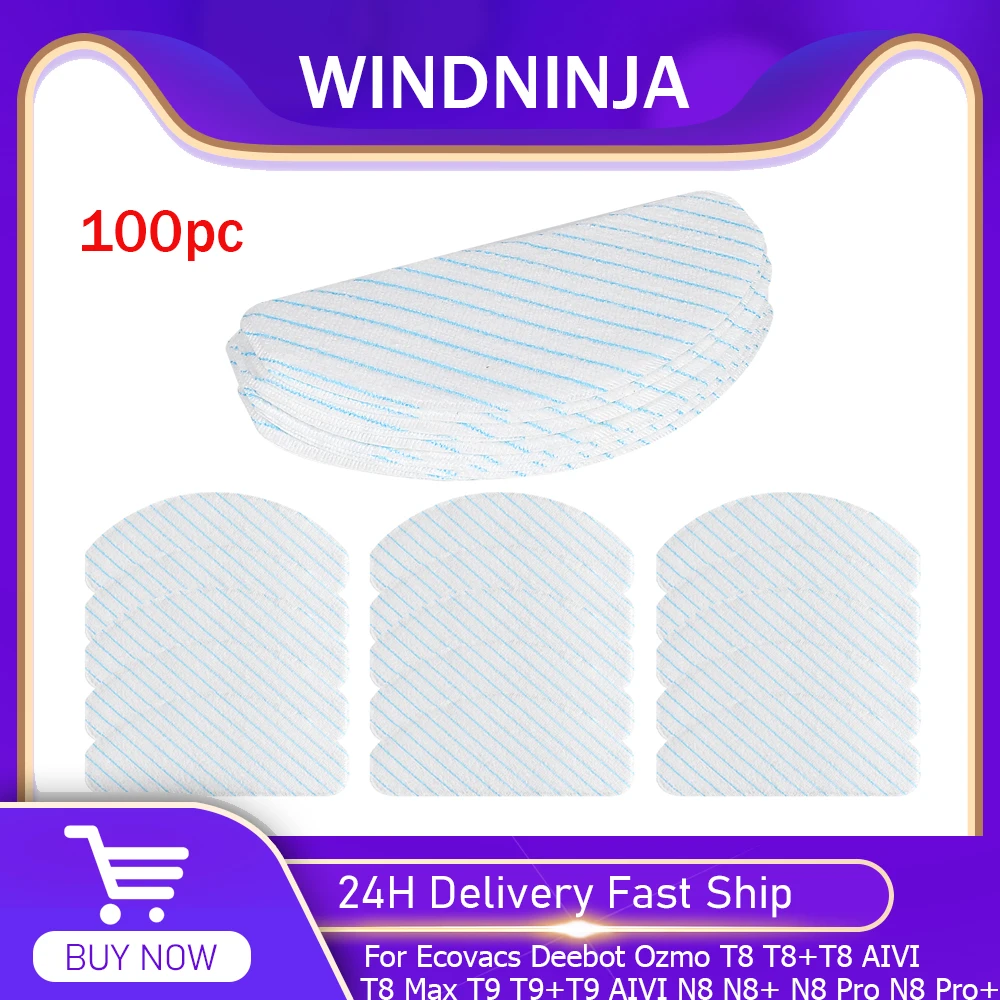 100PC Mopp Tuch für Ecovacs Deebot Ozmo T8 T8 + T8 AIVI T9 T9 AIVI N8 N8 + N8 Pro N8 Pro + Roboter Vakuum Einweg Starke Mopp Teil Image