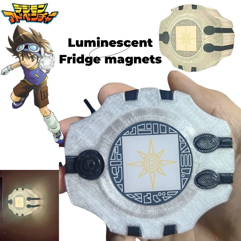 Digimon Adventure Greymon Cartoon Tyrannosaurus Maschine Kreative Persönlichkeit Magnetischer Leuchtender Kühlschrankmagnet Zubehör Geschenk Image