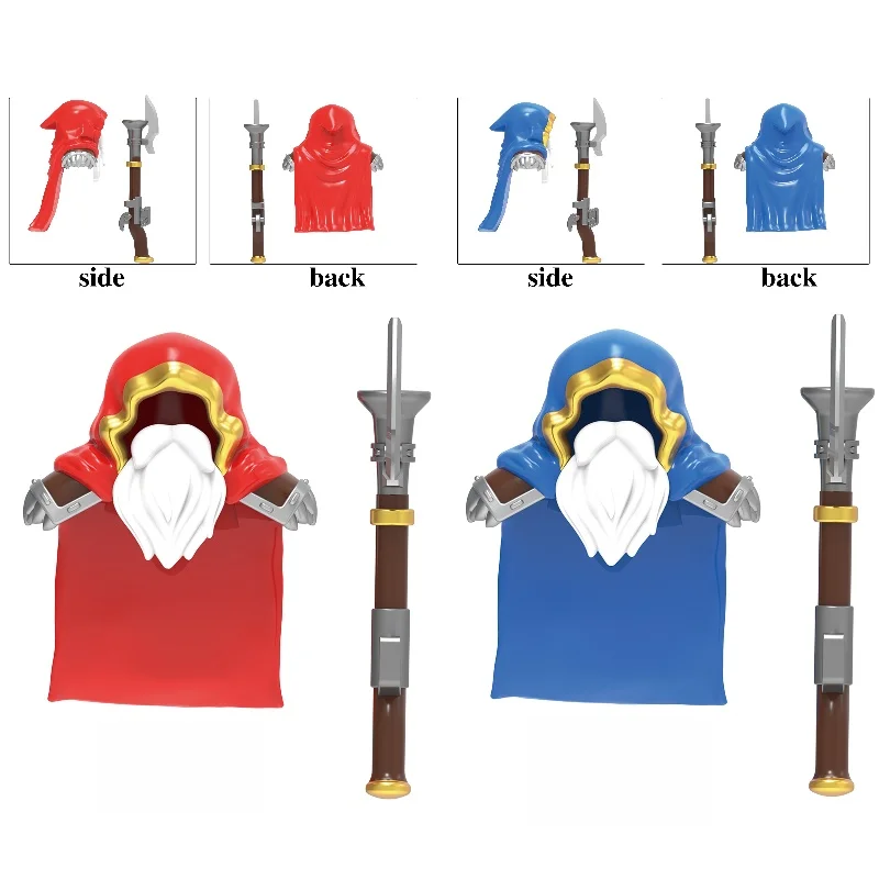 11pcs Medieval Stormwind Soldiers Golden Knights Building Blocks Accessories Helmet Sword Weapons Action Figures Kids Toys Gifts