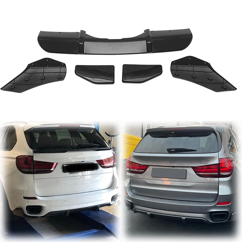 4PCS 2014 - 2018 Für BMW X5 F15 M Sport MP Stil Hinten Lip Diffusor Spoiler Seite splitter Abdeckung Körper Kit ABS Glanz Schwarz Image