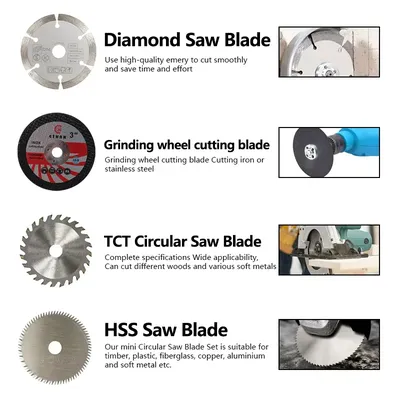 Mini small cutting disc, multi-functional small ultra-thin woodworking grinding and cutting metal, stone and tile 3-inch accesso
