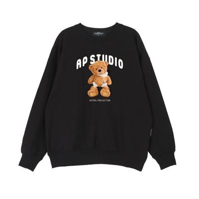 astralprojection Baby Bear Doll Overfit Drop Shoulder Man to Man_Black