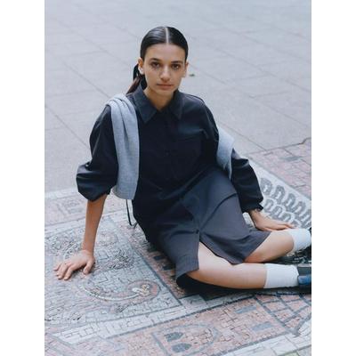 raive Back Shirring Onepiece in D/Grey VW3AO300
