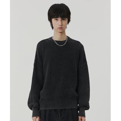 maisonmined DAMAGE COLOUR DYE KNIT D/GREY