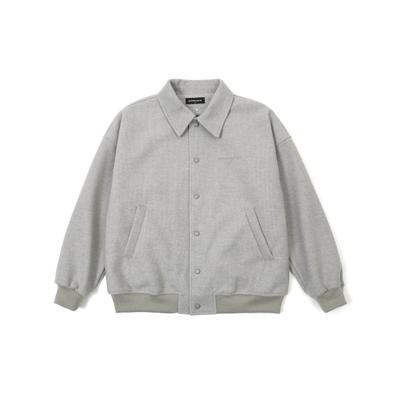 search410 Basic Collar Varsity Jumper Gray