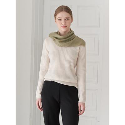 dal Air Cashmere Scarf_Shine Square Olive