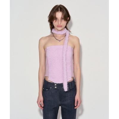 debbyupper SNOW FLOWER SCARF BUSTIER_PINK