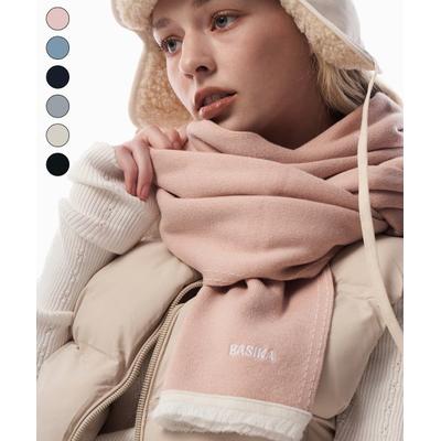basika denim frill wool muffler