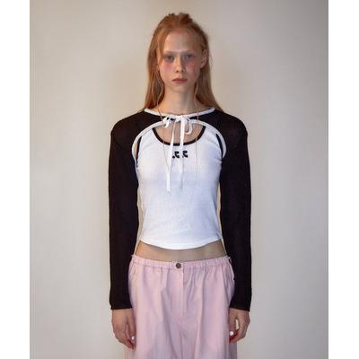 restandrecreation RR KNIT BOLERO BLACK