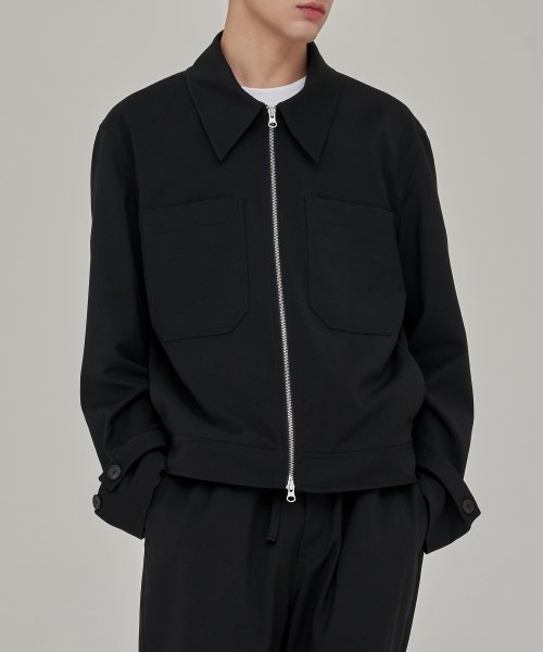 intersection Double Pocket Minimal Cropped Jacket