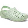 Clog CROCS "Classic Floral Cut Out Clog", Kinder, Gr. 30, grün (lindgrün), Croslite, geblümt, casual, Schuhe, Sandale mit schwenkbarem Fersenriemen