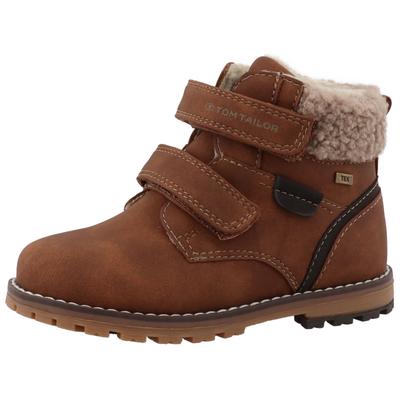 Winterboots TOM TAILOR, Kinder, Gr. 21, braun (cognac), Lederimitat, casual, Schuhe, mit Tex-Membrane Image
