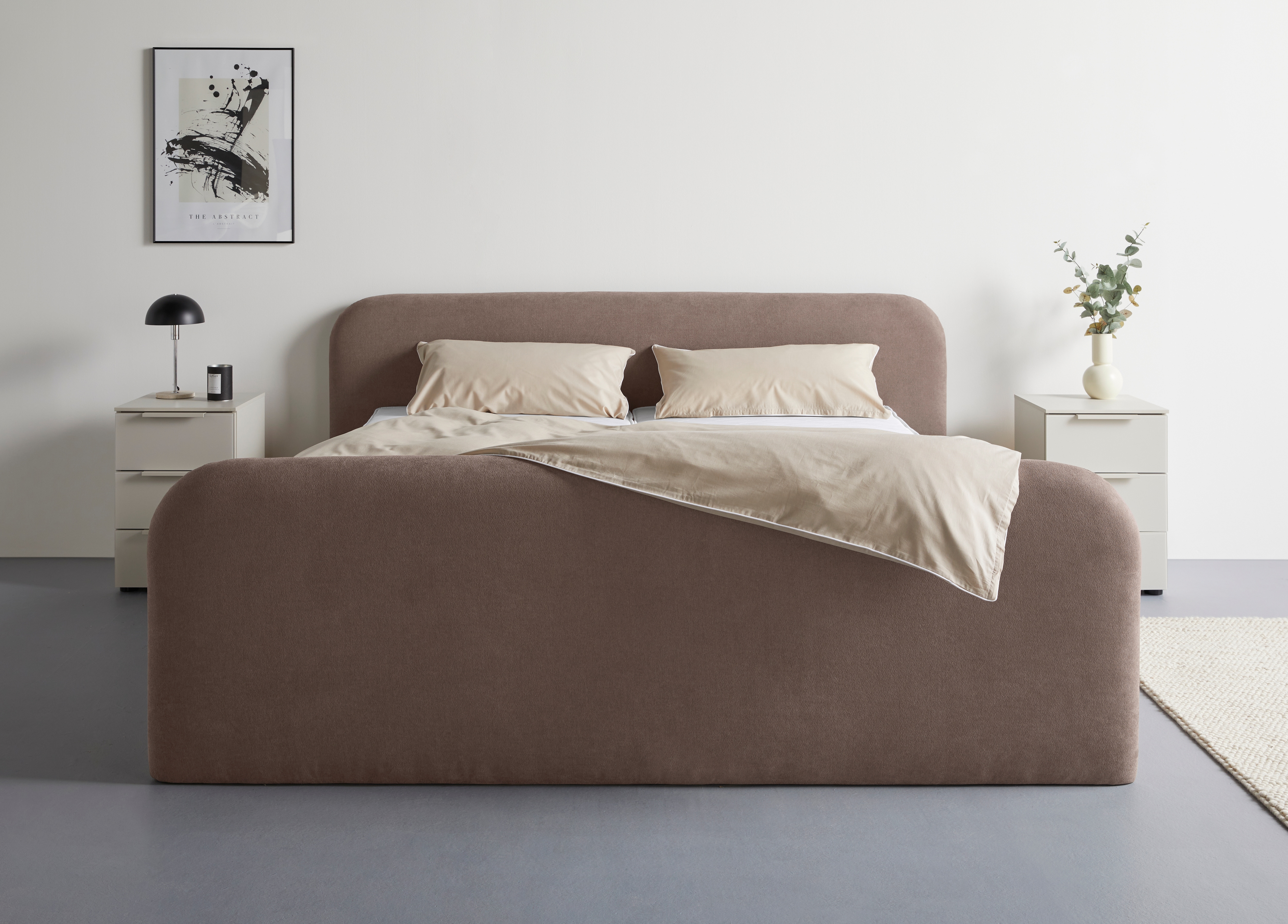 Polsterbett "Cleomi inklusive Bettkasten, in H2, H3 & H4 erhältlich", hellbraun, B:202cm H:96cm L:224cm, LEGER HOME BY LENA GERCKE, Betten, in verschiedenen Breiten erhältlich