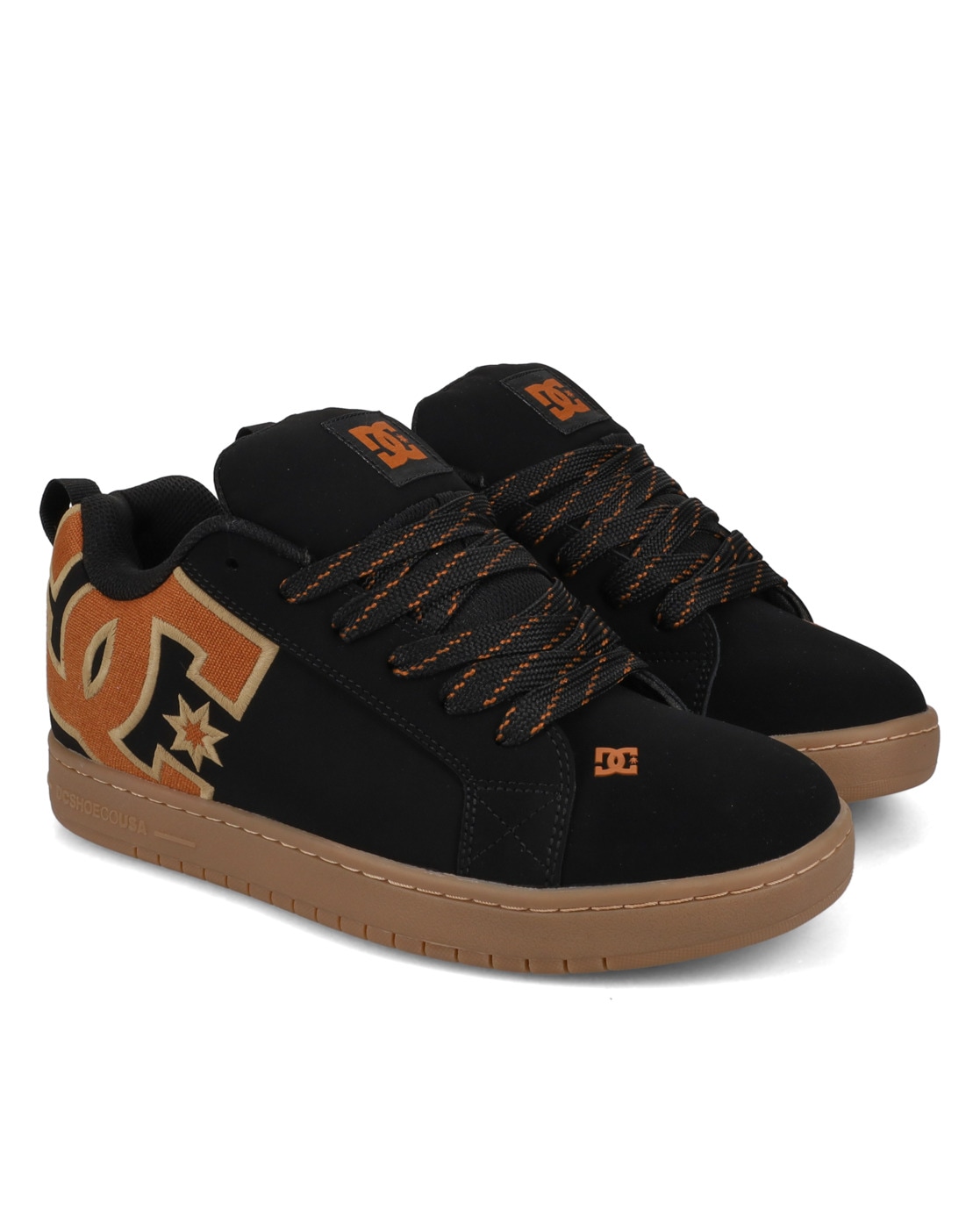 Sneaker DC SHOES "Court Graffik", Herren, Gr. 9(42), schwarz (schwarz, braun, gum), 57.05% Leder, 28.2% Synthetikmaterial, 13.87% Polyester, 0.88% Textil, Schuhe Sneaker