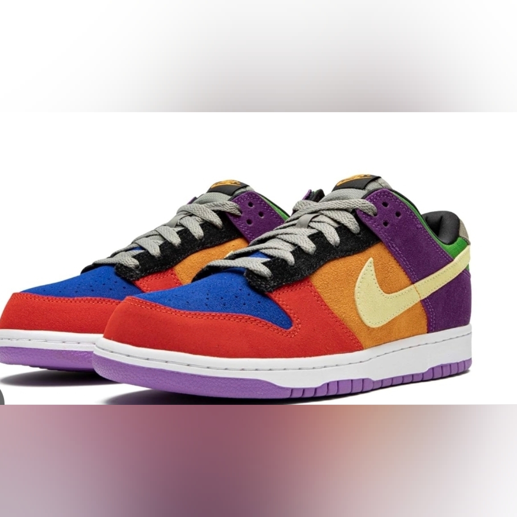 Nike Shoes | Dunk Low Viotech Nike Suede Multicolor Msz 8 Streetwear Casual School Travel 86 | Color: Green/Purple | Size: 8