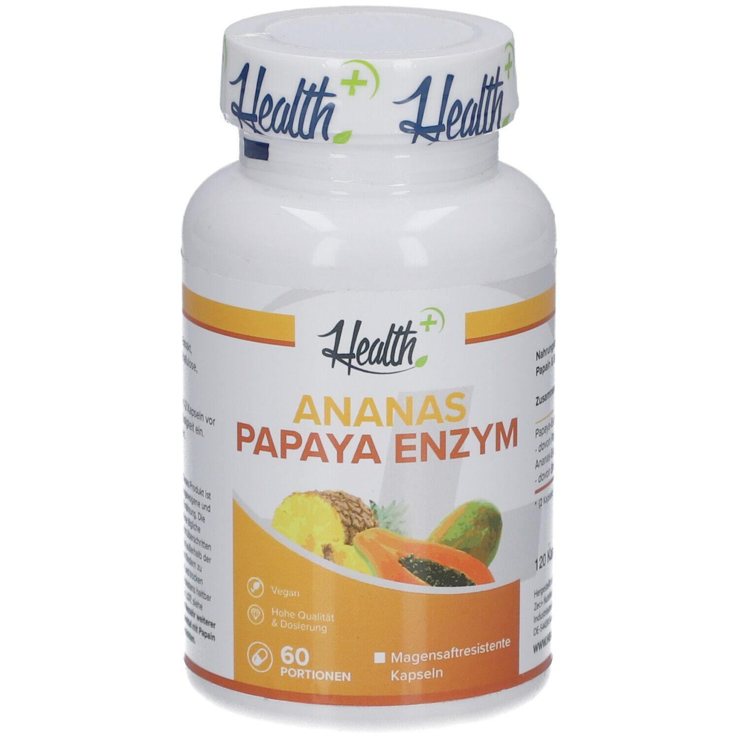 Health+ Pineapple-Papaya Enzyme (120) Unflavoured 120 St Kapseln
