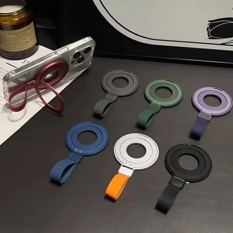 Pour Magsafe Magnétique Fort 360 ° Support d'anneau métallique rotatif, support de téléphone de voiture, poignée de Smartphone pour iPhone 17 16 15 14 13 12 Pro Max