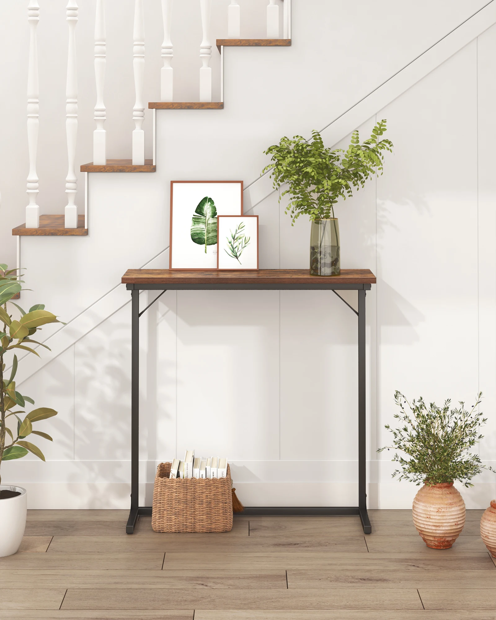 Hzuaneri Table Console Table de canapé étroite Table d