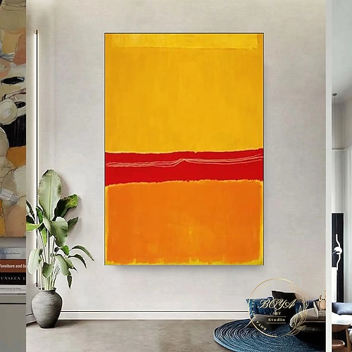 1 Stück Marks Rothko Leinwand-Wandkunst, handgemaltes Kunstwerk, Gemälde, Bild für Büro, Schlafzimmer, Zuhause, moderne Dekoration, gerollte Leinwand (ohne Rahmen) Image