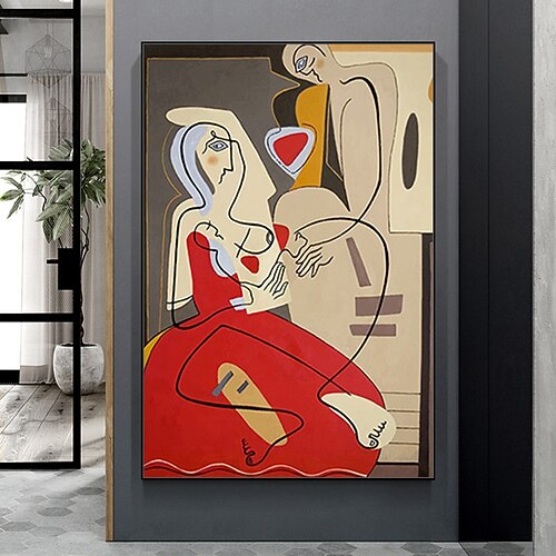 Mintura handgefertigte Ölgemälde mit abstrakter Figur auf Leinwand, Wandkunst, Dekoration, modernes Bild für die Inneneinrichtung, gerolltes, rahmenloses, ungedehntes Gemälde Image