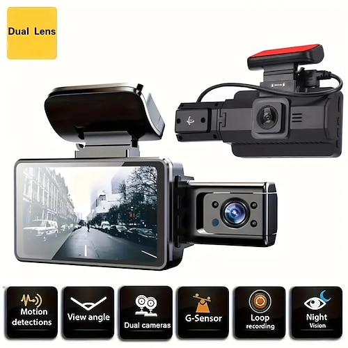 S8 1080p Automatische Aufnahme beim Start Auto dvr 90 Grad Weiter Winkel CMOS 3 Zoll IPS Autokamera mit Schleifenaufnahme / Schleifenaufnahme / Schnellaufnahme 4 Infrarot-LEDs Auto-Recorder Image