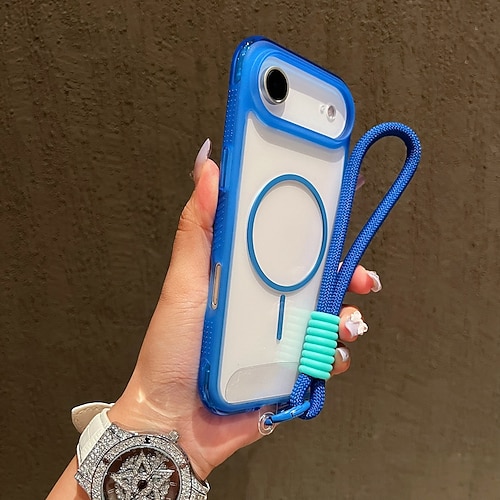 Handy Hülle Handyhüllen Für iPhone 17 Pro Max 17 Air 16 15 14 Pro Max Plus 13 Pro Max Rückseite mit Trageriemen Unterstützt kabelloses Laden Nicht vergilbend Retro TPU Acryl Image