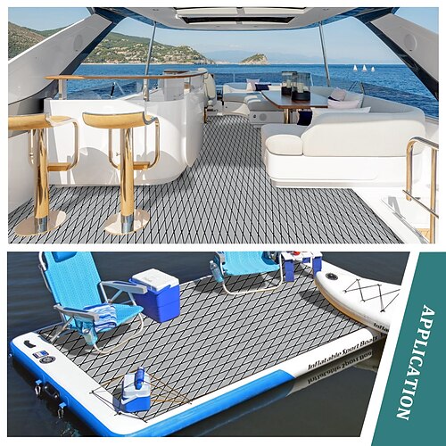 Hochwertiger Bootsbodenbelag aus EVA-Schaum – UV-beständig, rutschfest, schmutzabweisend, leicht zu reinigen und zu verlegen, perfekt für alle Bootstypen, Schutz für Schiffsböden, strukturierte Image